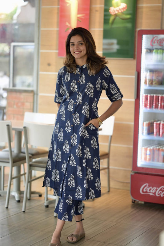 Aurelia Blue Cotton Co Ord Set