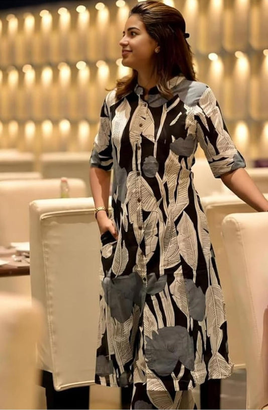 Premium Black Floral Garden Kurta Set