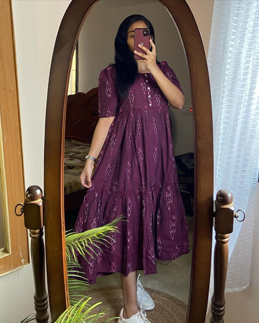 Deep Wine Fit & Flare Dress